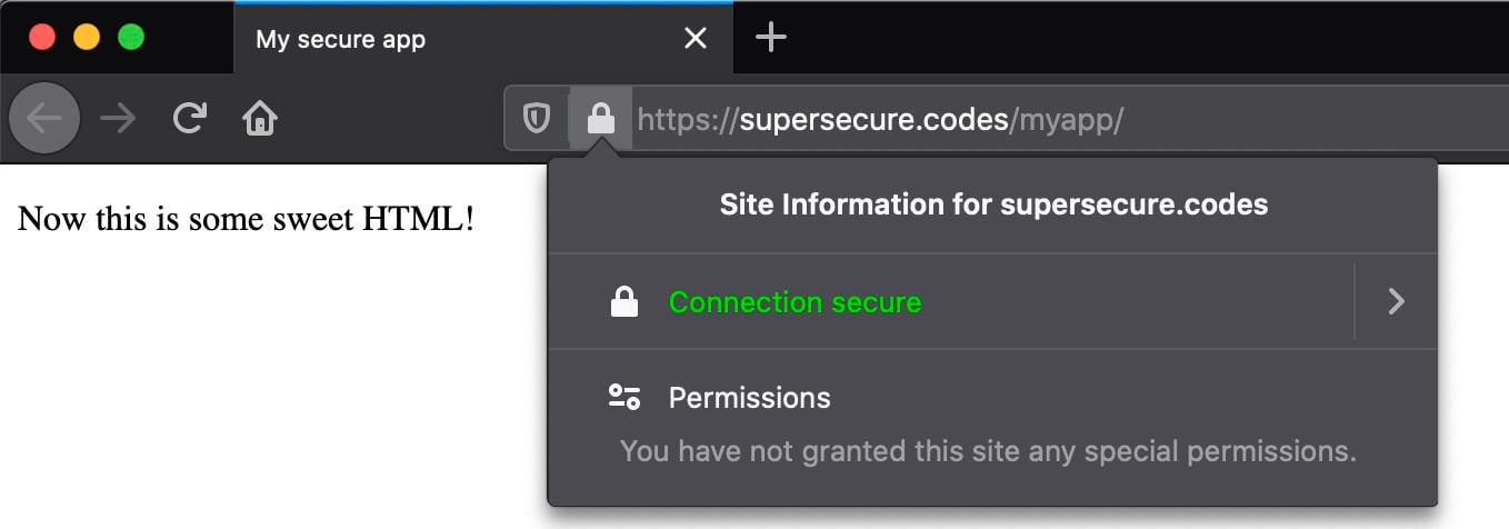 You are securely connected to this site