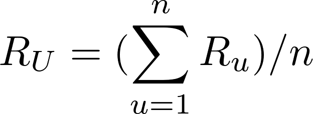 Formula for average rating