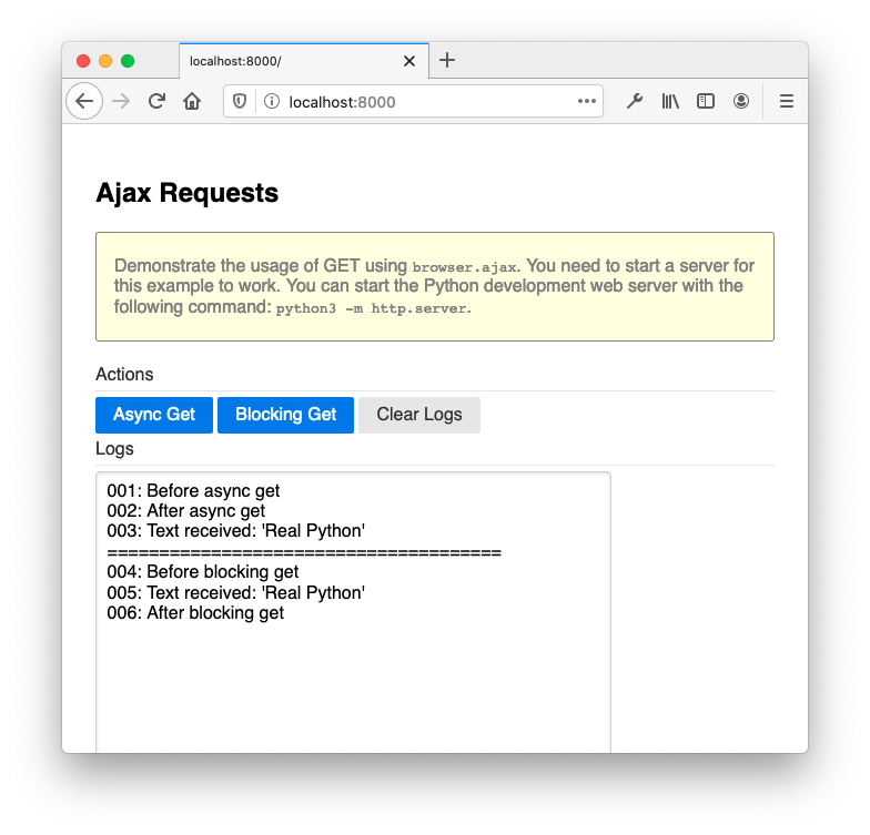 Browser Ajax
