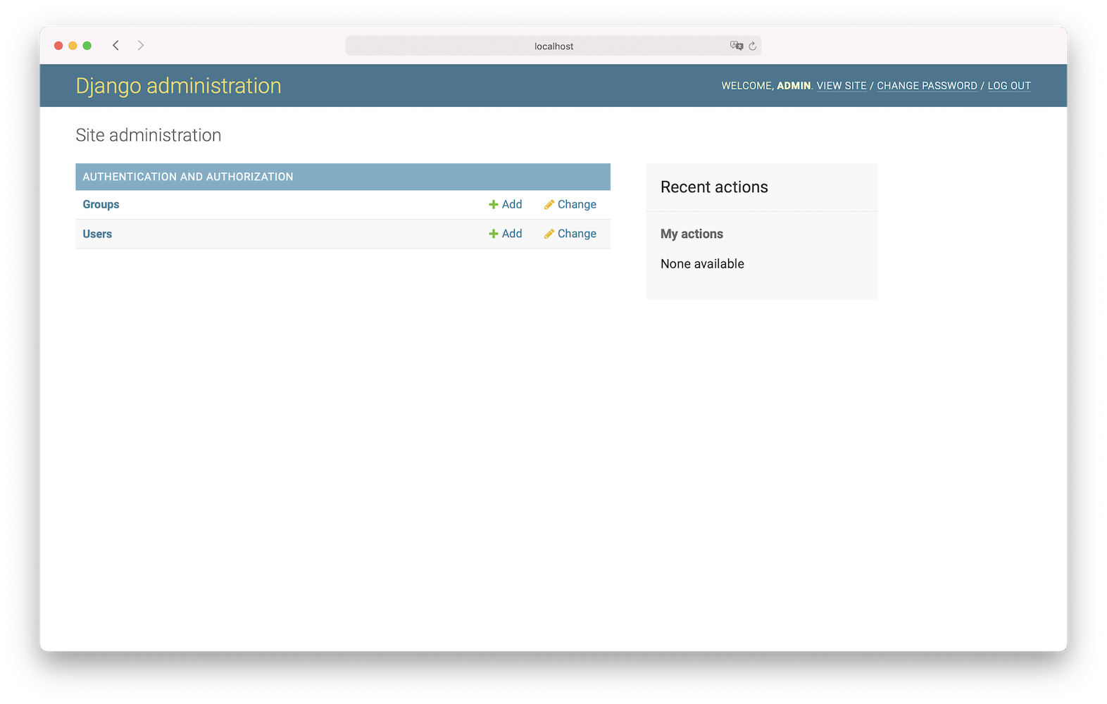 Django admin site - Start