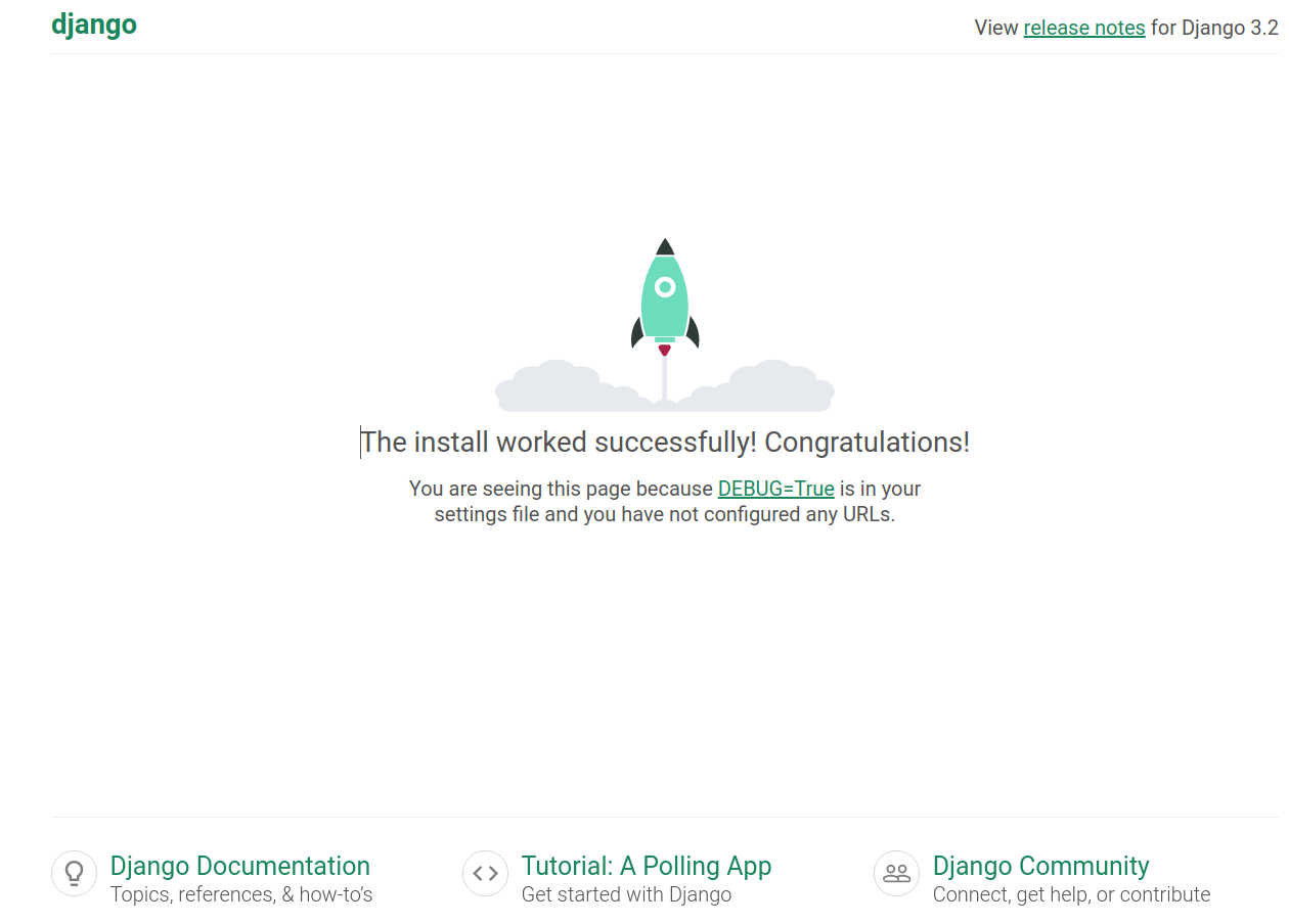 Django Development Server's Default Success Page