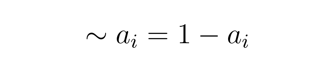 The arithmetic formula for the bitwise NOT operator