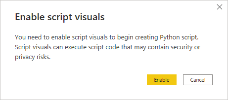Enable Script Visuals Pop-Up Window in Power BI Desktop
