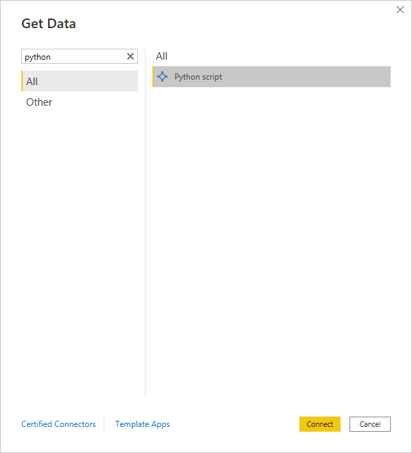 Get Data Pop-Up Window in Power BI Desktop