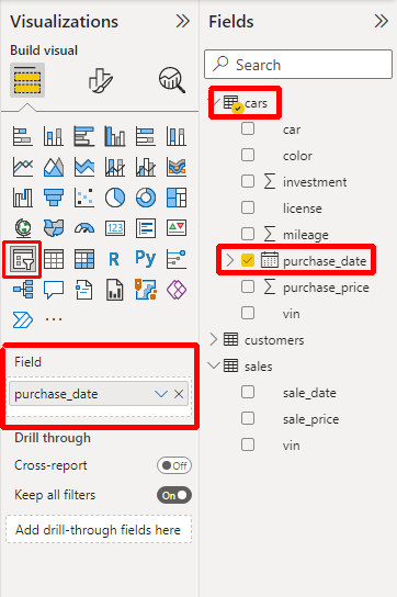 Slice the Dataset by Car Purchase Date