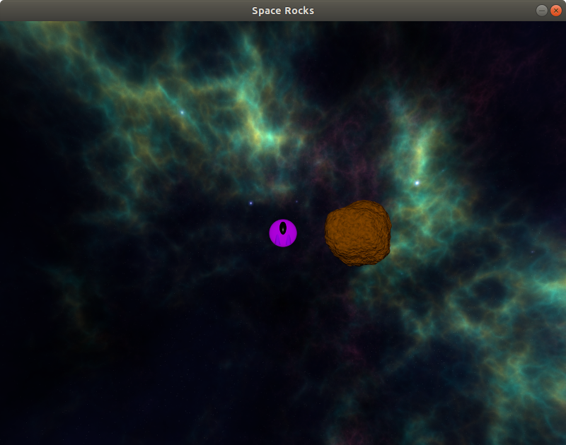 Spaceship and asteroid