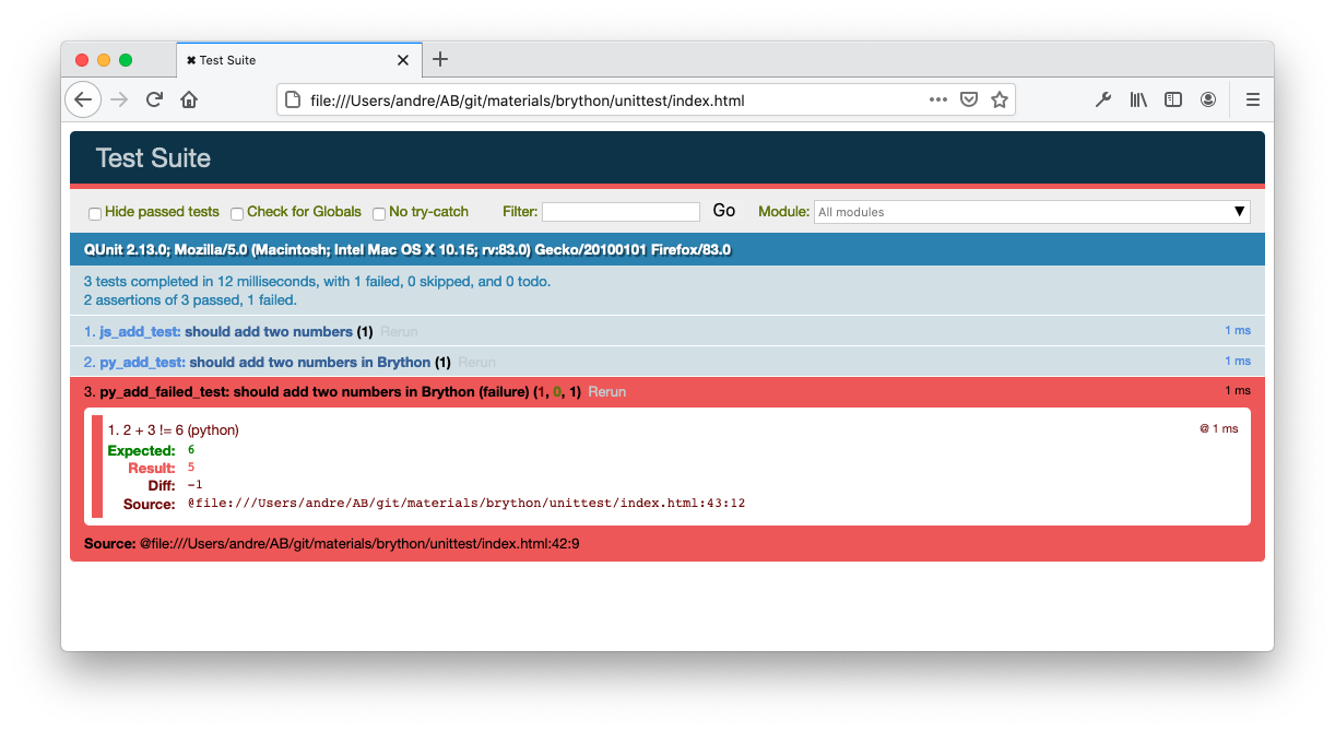 QUnit HTML Test Suite