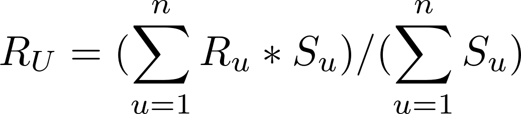 Formula for weighted average rating