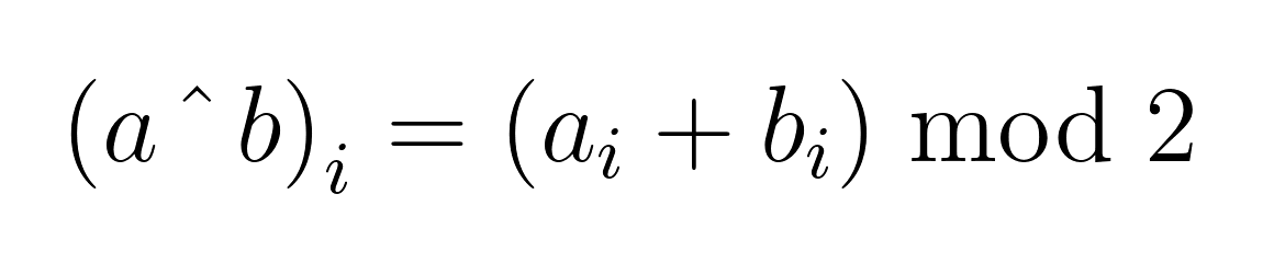 The arithmetic formula for the bitwise XOR operator